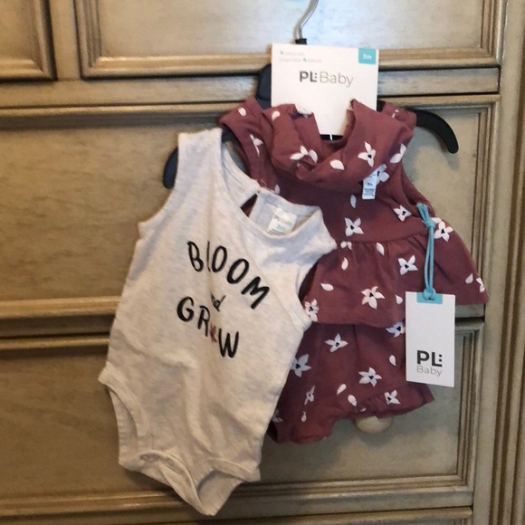 PL Baby Girl Peplum Top, Shirts, Bodysuit & Headband, 4-pc Outfit Set - Picture 4 of 8